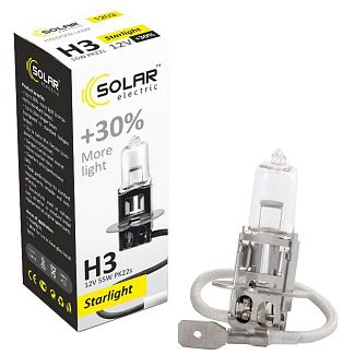 Галогенна лампа H3 55W 12V Starlight +30% Solar