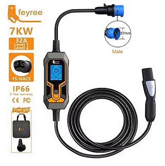 Зарядка для электромобиля Type Tesla 7.4 кВт 32A 1-фаза Lion King FEYREE