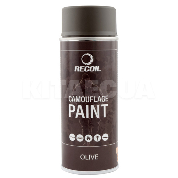 Краска-эмаль маскировочная 400мл оливковая матовая RECOIL (HAM105-RECOIL)