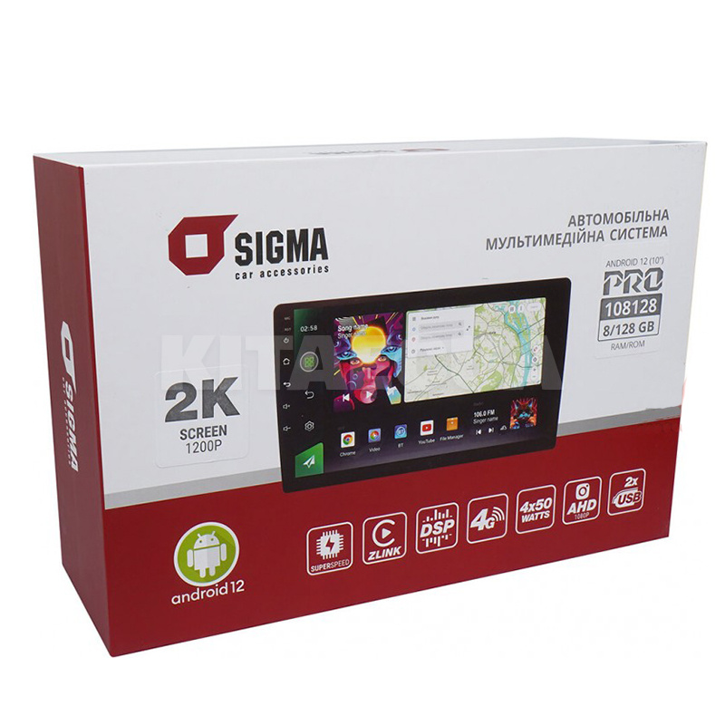 Штатна магнітола PRO 108128 8+128 Gb 10" універсальна SIGMA4car (36816) - 2