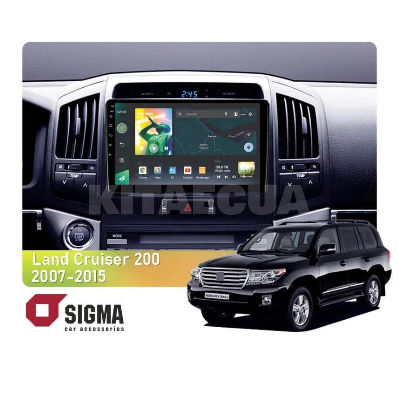 Штатна магнітола X10232 2+32 Gb 10" Toyota Land Cruiser 11 200 2007-2015 (F1) SIGMA4car (34217)