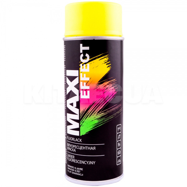 Краска-эмаль желтая 400мл флуоресцентная MAXI COLOR (MX0017)