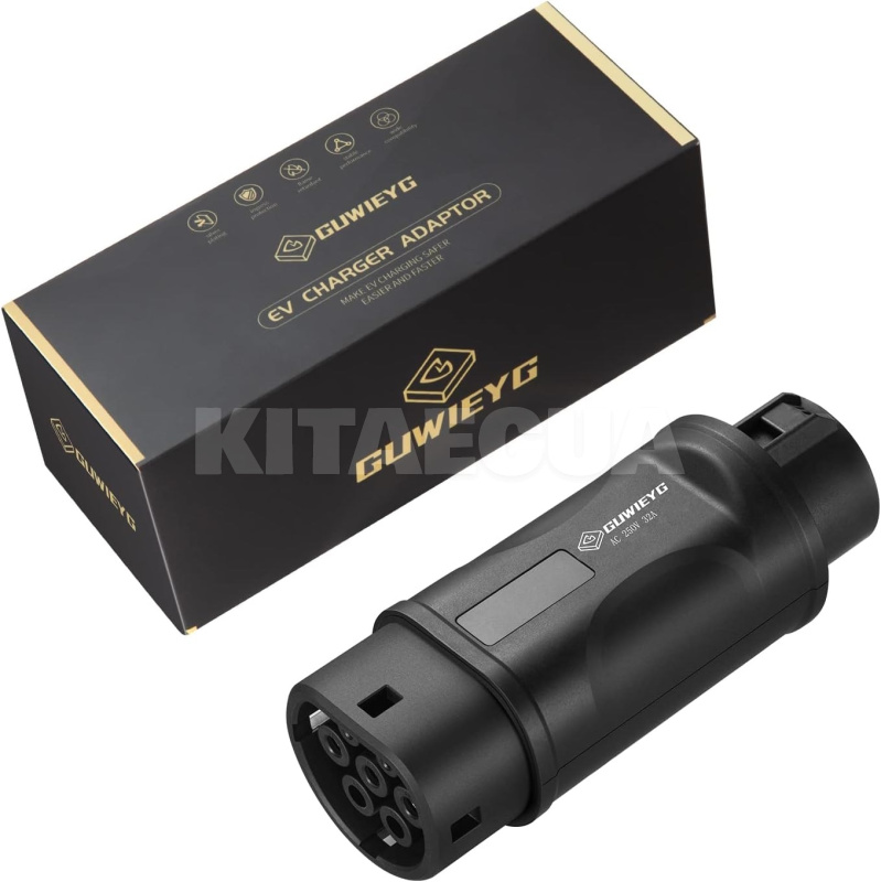 Переходник 7.4 кВт 32А 1-фаза Type 1 (станция) - Type 2 (европейское авто) GUWIEYG (P-T1T2)