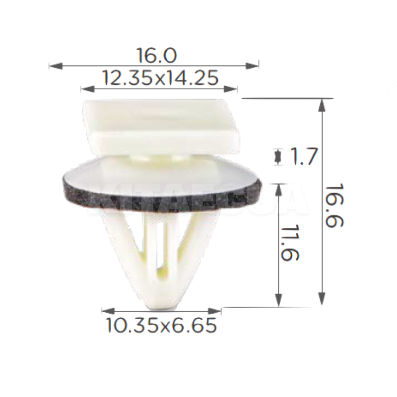 Клипса молдинга на Hyundai / Kia / Jeep / Chrysler / Dodge / Mitsubishi / Toyota (компл 10 шт) Clipss (3037) - 3