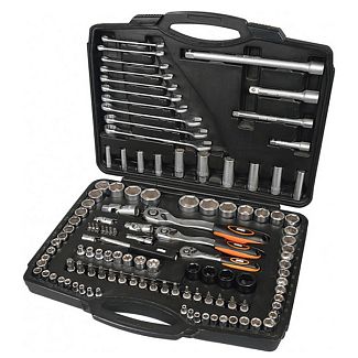 Набір торцевих насадок. CrV з тріскачками 1/4'' 3/8'' 1/2'' та ключами 120шт. у кейсі MIOL
