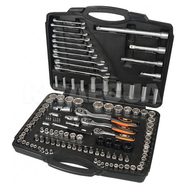 Набор насадок торцевых CRV с трещотками 1/4'' 3/8'' 1/2'' и ключами 120шт. в кейсе MIOL (58-070)