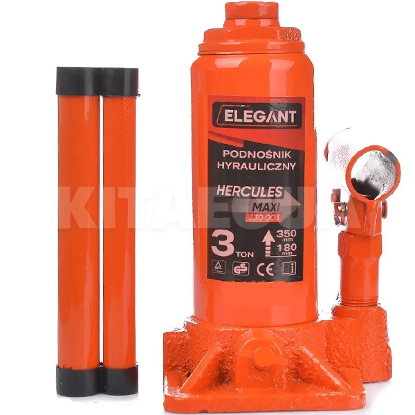 Домкрат гидравлический бутылочный до 3т (180мм-350мм) пластиковый кейс EL 330 003/1 ELEGANT (107553) - 2
