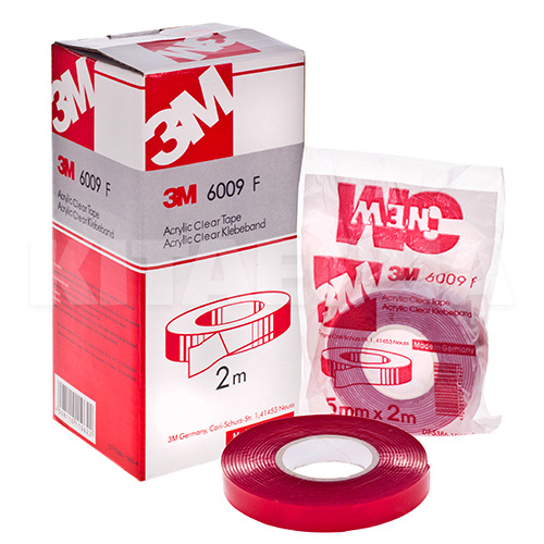 Лента липкая двухсторонняя 10 мм x 2 м прозрачная 3M (6009F-10мм-2м)