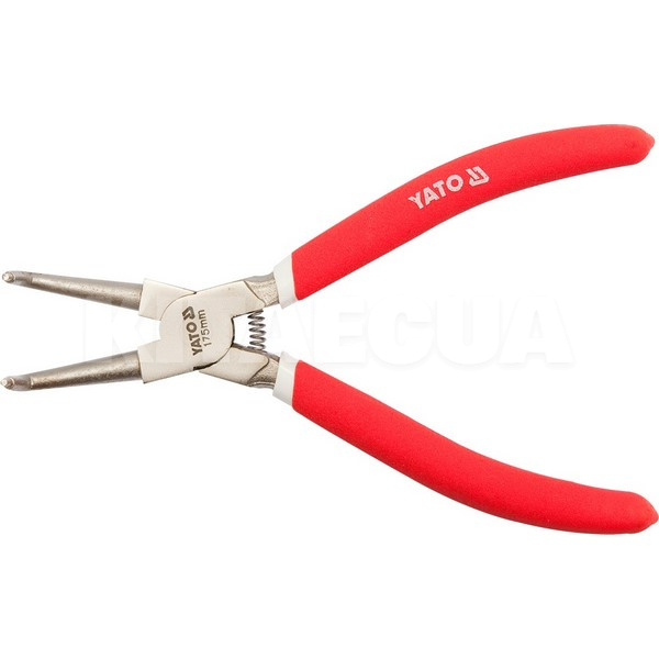 Щипці для зняття/установки стопорних кілець вигнуті на стиск 225 мм YATO (YT-1991)