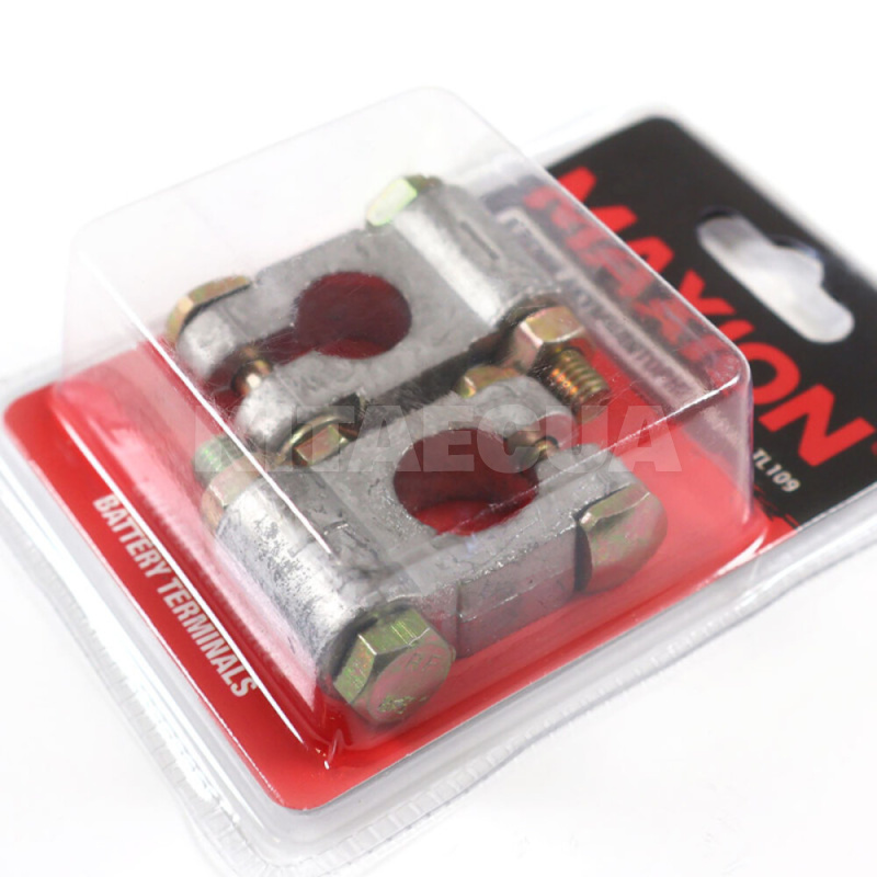 Клеммы аккумуляторные свинцовая грузовая пара с болтовым зажимом MAXION (MXAC-TL109) - 2