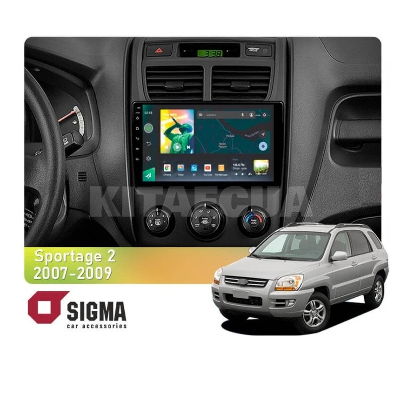 Штатная магнитола X9464 4+64 ГБ 9" Kia Sportage 2 2007-2009 SIGMA4car (33574)