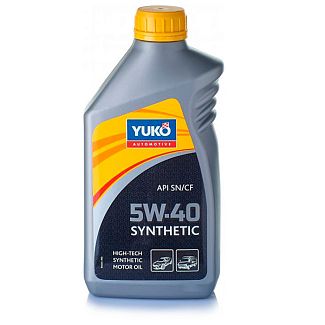 Масло моторное синтетическое 1л 5W-40 Synthetic Yuko