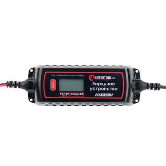 Зарядное устройство для аккумулятора 6В/12 В 0.8/3.8А импульсное Intertool
