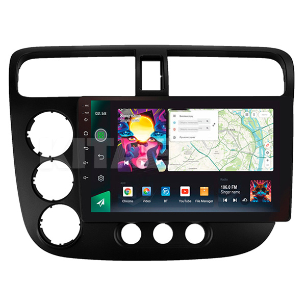 Штатна магнітола PRO 9464 4+64 Gb 9" Honda Civic 7 2000-2006 SIGMA4car (39620)