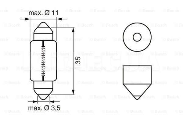 Лампа накаливания 12V 5W SV8.5-8 Eco Bosch (BO 1987302810) - 3