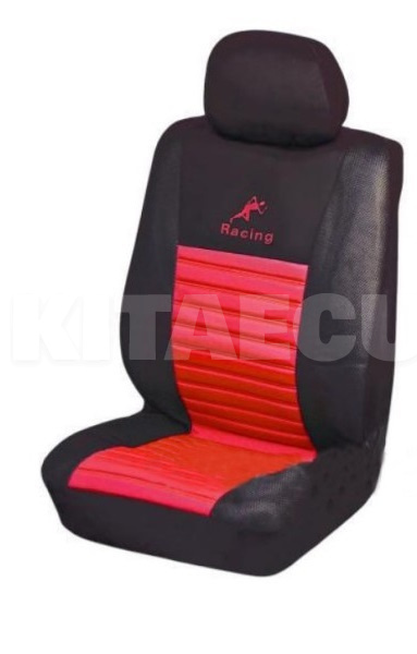 Набір чохлів 2 пер. сід. 2 подгол. з підігрівом червоний 12 В VITOL (48089)