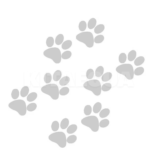 3D-наклейка "Відбиток котячої лапи" біла (8шт.) (Cat-Paw-White-8Pcs)