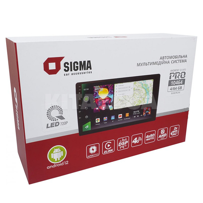 Штатна магнітола PRO 10464 4+64 Gb 10" універсальна SIGMA4car (36813) - 2