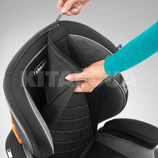 Автокресло детское KidFit Zip Air Plus 14-50 кг серое с черным Chicco (79681.97.07) - 4