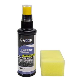 Полироль-очиститель для пластика с губкой 120мл Plastic Polish AXXIS