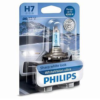 Галогенна лампа H7 55W 12V WhiteVision Ultra +60% PHILIPS