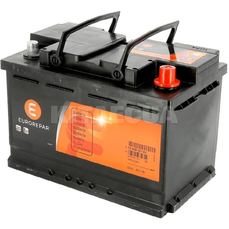 Акумулятор автомобільний 70Ач 640А "+" праворуч EUROREPAR (1609232380)