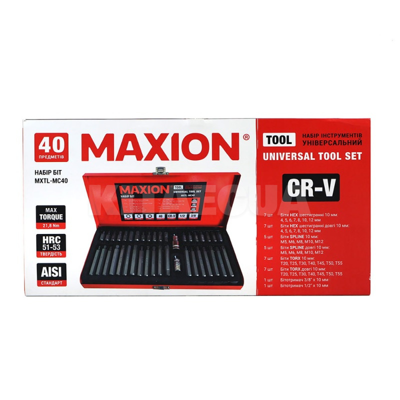 Набір біт 40 предметів Cr-V H4-H12 M5-M12 T20-T55 Cr-V MAXION (MXTL- MC40) - 2
