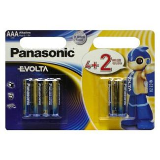 Батарейки цилиндрические AAA 1,5В (4+2шт) EVOLTA PANASONIC