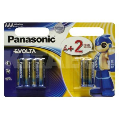 Батарейки цилиндрические AAA 1,5В (4+2шт) EVOLTA PANASONIC (LR03EGE/6B2F)