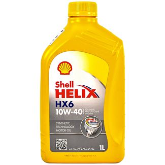 Масло моторное полусинтетическое 1л 10W-40 Helix HX6 SHELL