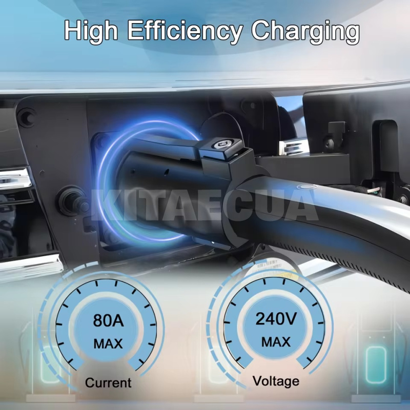 Переходник 7.4 кВт 32А 1-фаза Type Tesla (станция) - Type 1 (американское авто) GOODCELL (P-TST1) - 2