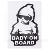 Наклейка "Baby on board" 155х126 мм біла на чорному тлі VITOL (STICKER-BOB-BLC-ON-W)