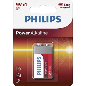 Батарейка прямоугольная щелочная 9 В PP3 (Krona) Power Alkaline PHILIPS