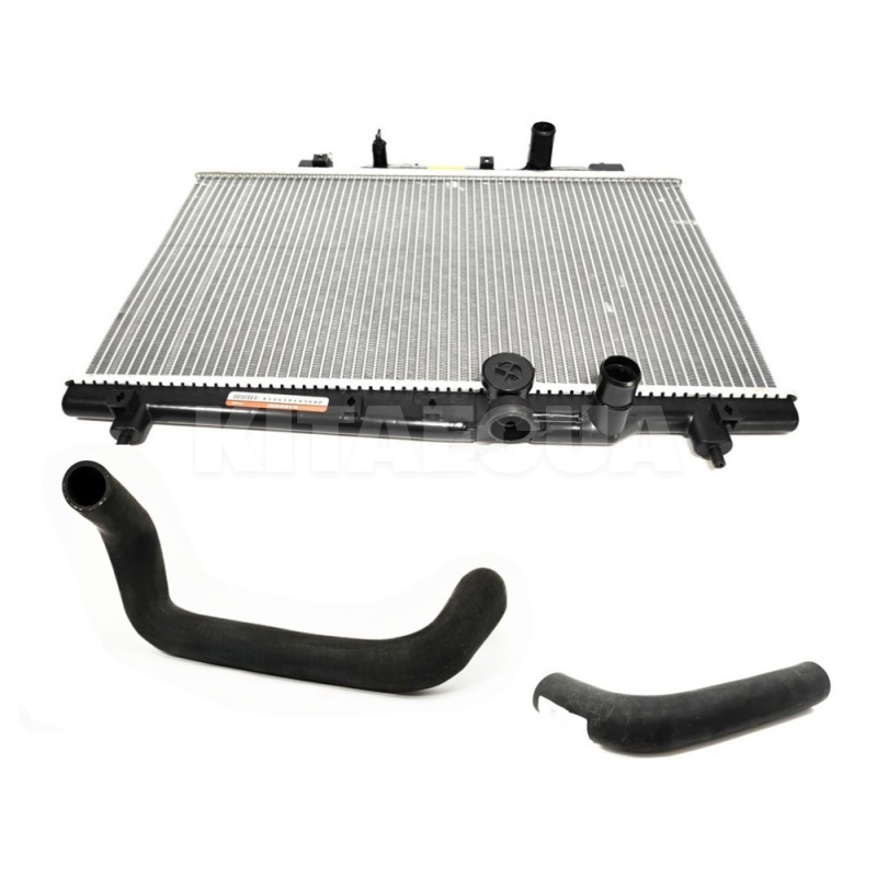Радіатор охолодження з патрубками 1.5L KLM Autoparts на Geely MK (1602041180-01-1016003339-1602200180)