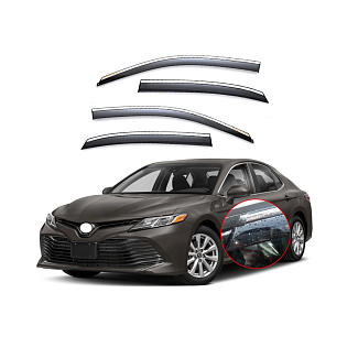 Дефлекторы окон (ветровики) из нержавеющей стали 3D на Toyota Camry V70 (2018-н.в) 4 шт. FLY
