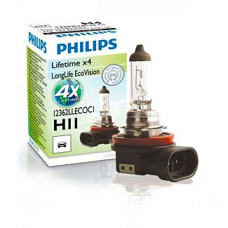 Галогенная лампа H11 55W 12V LongLife PHILIPS