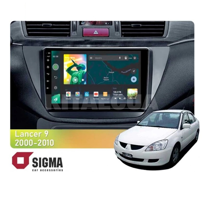 Штатная магнитола X9464 4+64 ГБ 9" Mitsubishi Lancer 9 CS 2000-2010 SIGMA4car (33711)
