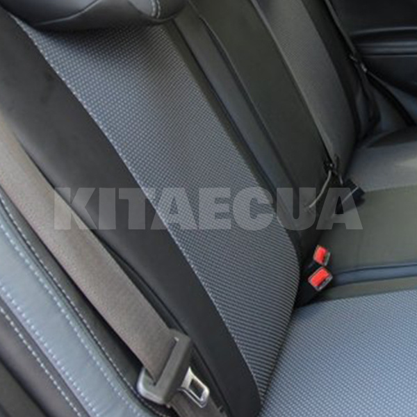 Чехлы на сиденья авто Nissan Leaf (2018) черные EMC-Elegant (908-Vip Elite) - 3