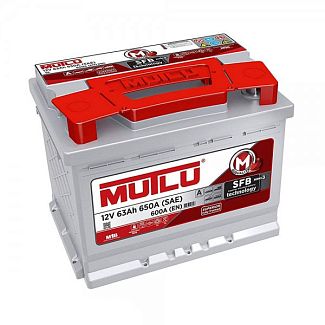 Аккумулятор автомобильный 63Ач 600А "+" слева Mutlu