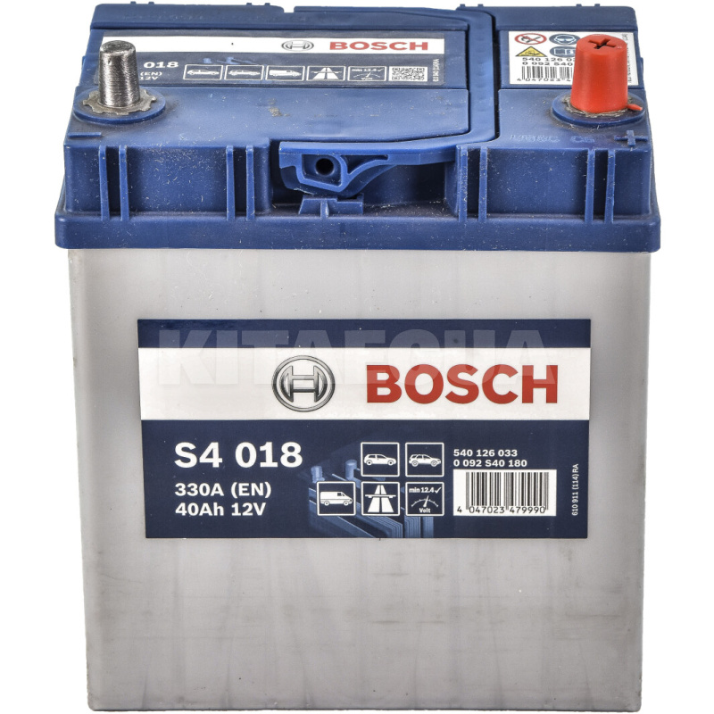 Акумулятор автомобільний 40Ач 330А "+" праворуч Bosch (0092S40180) - 2