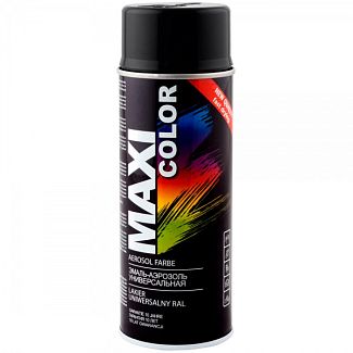 Краска-эмаль черная-транспортная 400мл универсальная декоративная MAXI COLOR