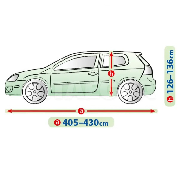Тент на авто Membrane Garage L1 430х190х136 см хетчбек Kegel-Blazusiak (5-4727-248-3050) - 4