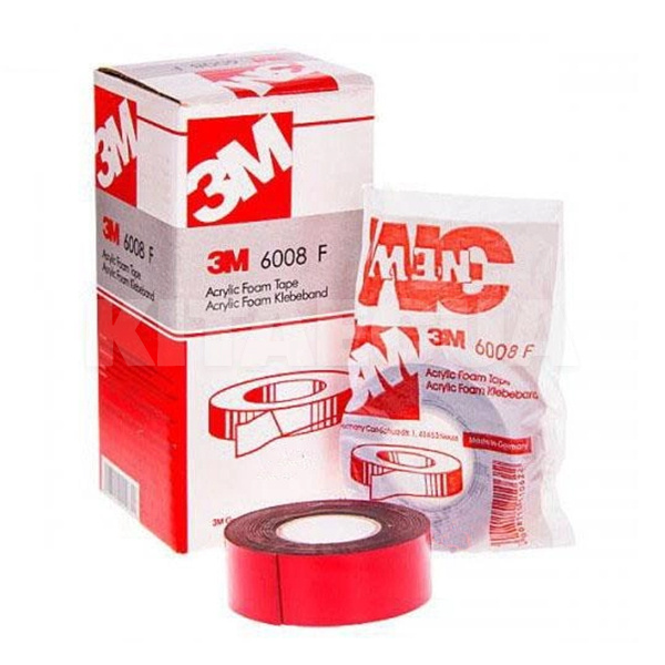 Двусторонняя клейкая лента 6мм х 5м красная 3M (6008F-6мм-5м)