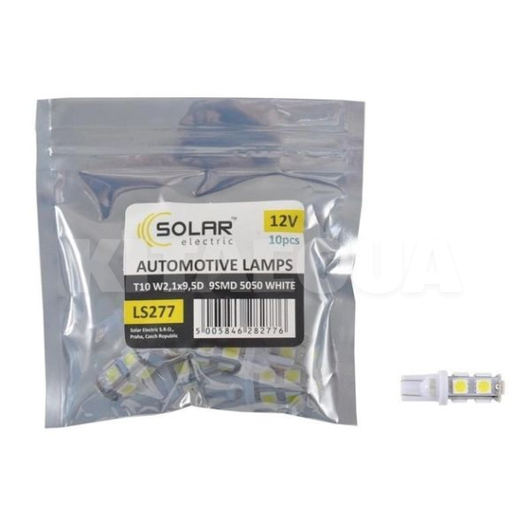 LED лампа для авто W2.1x9.5d 12V (комплект) 10шт. Solar (LS277_P)