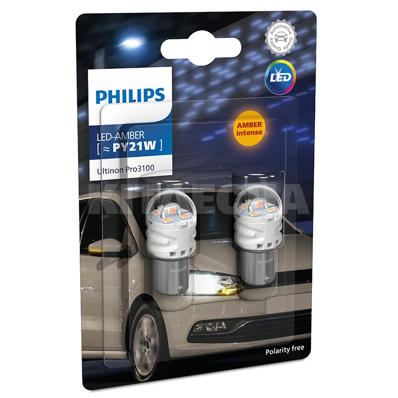 LED лампа для авто Ultinon Pro3100 BA15s 2.15W (комплект) PHILIPS (11496AU31B2)