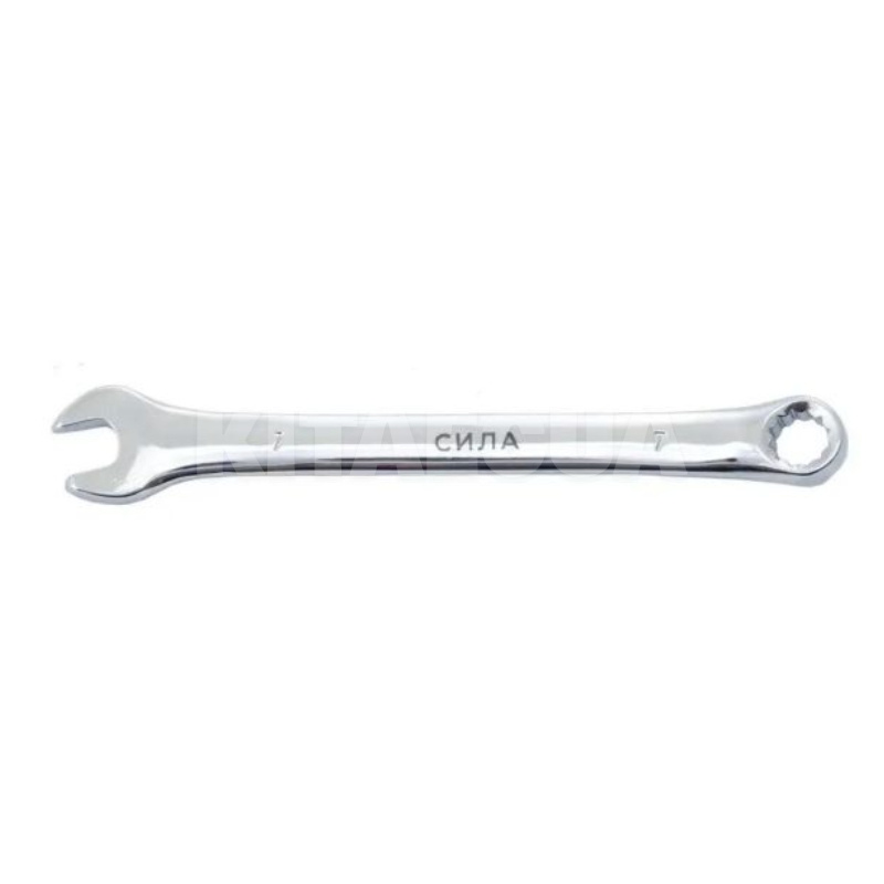 Ключ рожково-накидной 7 мм 12-гранный полированный CrV СИЛА (201057)