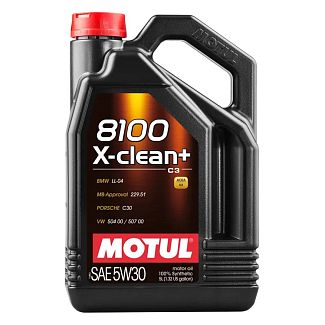 Моторное масло синтетическое 5л 5W-30 8100 X-CLEAN+ MOTUL