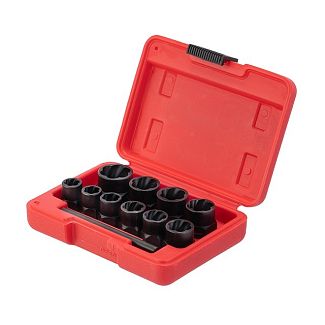 Набор экстракторов удлиненных для поврежденных болтов и гаек 10 предметов Intertool