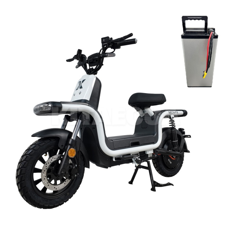 Электроскутер U1s 130 км 1500 Вт белый + дополнительная батарея ScoutX (U1s white+battery)