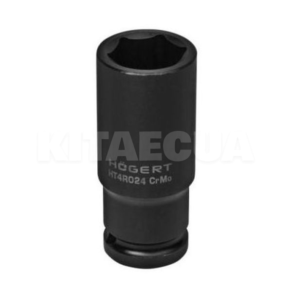 Головка ударна подовжена 6-гранна 24 мм 1/2" HOGERT (HT4R024)